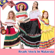Mexico Mexican Scotland Costume Traditional Performance Clothes Adult Women Kids