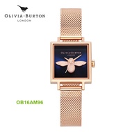 AUTHENTIC Olivia Burton Watch OB Woman 3D Bee Square Dial Blush Watch Wristwatch OB16AM96 OB16VM18 O