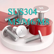 304 Stainless Steel Cross Flat Head Screw Thin Head Large Flat Head Screw CM Computer Screw M5/M6/M8