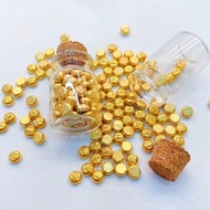 畅销热卖金黄色小金豆1g仿真实心转运珠攒金豆豆爆款端午节礼物Golden yellow small gold bean 1g simulation solid transfer beadshuo