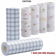 CACTUZL 1Roll/400Sheets One-Time Dishcloth, Non-woven Fabric Degreased Disposable Lazy Cleaning Rags