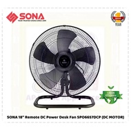 SONA 18" Remote DC Power Desk Fan | Oscillator Fan SPO6657DCP | SPO 6657DCP (DC Motor) - (1 Year War