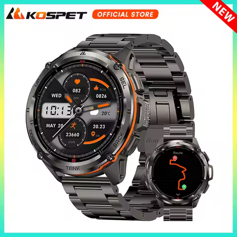 KOSPET TANK T3 Ultra GPS Smart Watch For Men Compass Altimeter Stainless Steel Shell 5ATM IP69K Wate
