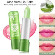 (1 Pcs) 100 % ORIGINAL ALOE VERA LIPSTICK 99% Soothing Gel Lipstik Change Colour Lipstick Lipbalm Moisture &amp; Waterproof