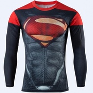 shop Mens Compression Shirt Marvel Ironman Superman T Shirt Fitness Tights Long Sleeve Tshirt