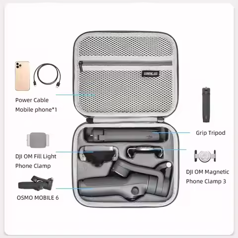 For DJI OM 6 Hand-held Gimbal Storage Case PU Portable Handbag Shoulder Bag Accessories Protective S