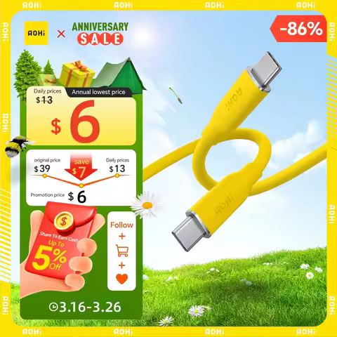 AOHI 140W PD 3.1 USB C to USB C Fast-charging Silky Cable 3.3ft