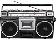 Portable Boombox with CD and Cassette Player, DAB Radio with FM and DAB+ Radio, USB Recording, Bluetooth Receiver+Speakers, Ideal for Family Gathering and Travel Black