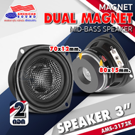 ลำโพงเสียงกลาง3นิ้ว ลำโพงมิดเบส ดอกลำโพงDIY แม่เหล็ก2ชั้น หนา10และ15mm. กรวยสีเหลืองทอง หน้าเคฟล่า ห
