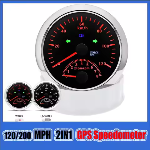 Gps Speedometer with 8000RPM Tachometer 120 200 KM/H MPH Digital Speedometer Tacho Meter for Moto Ca