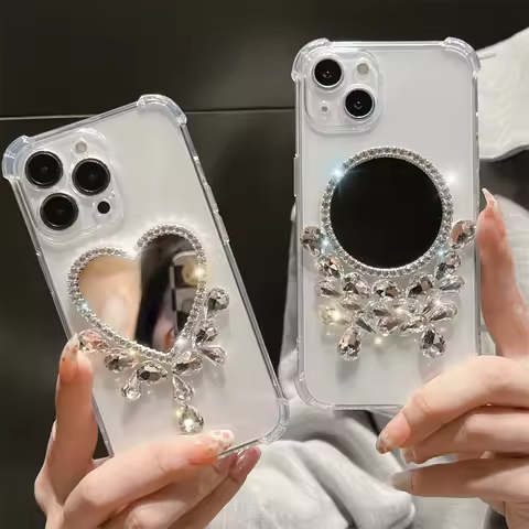 Luxury Mirror Rhinestone Shockproof Phone Case For Huawei Nova Y90 Y9A Y7A Y5P Y6P Y7P Y8P P Smart S