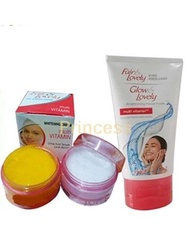 Paket Lovely 4in1 Fair&amp;Lovely termurah Cream Siang &amp; Malam- FacialFoam -Serum vitamin C+Collagen BPOM