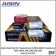 Aisin Clutch Set Toyota Vios 1.5 2004-2020 Corolla 1.6 4AF, 4AFE, 1NZ, 2NR, 3ZZ, 1ZZ (8" 1/2 21T)