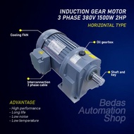 Induction MOTOR GEARBOX 3 PHASE 2 HP (1.5KW) 4 POLE 1500RPM ORIGINAL