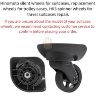 2pcs Hinomoto HK3 Silent Luggage Spinner Wheels - Replacement Wheels for Travel Suitcases