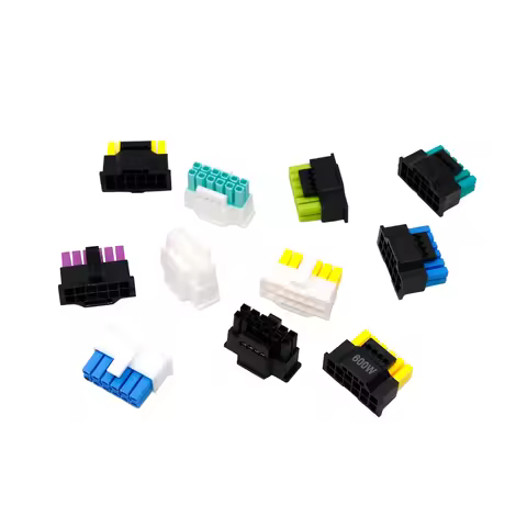 12VHPWR 12V-2*12 12+4Pin Dual Color Connector PCI-E 5.0 30/40 Series Grahpic Card H++ Black Blue/Yel