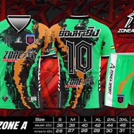 ชุดบอลพิมพ์ลาย ย่องมายิง เบอร์ 10   เสื้อกีฬาพิมพ์ลาย Zone A ชุดกีฬาใส่เล่นกีฬา