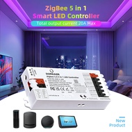 DOMRAEM Zigbee 3.0 Smart 5 in1 LED Controller DIMMER WW/CW RGB RGBWCCT Strips Works with 3.0 Hubs (H