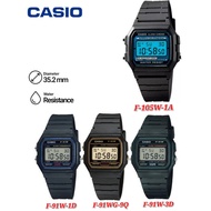 Casio F-91W / F-105W  VINTAGE SERIES Digital Black Resin Watch..