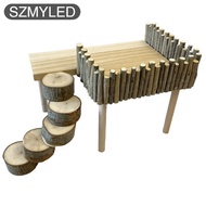 Natural Wooden Platform Stand Shelf For Hamster Golden Bear Double Floor Cage Accessories For Climbi