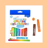 TECH99 12 Colours Chubby Crayon for Kids Crayon Non Toxic Washable Crayon Stick Macs Gel Crayon 蜡笔