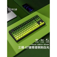 keyboard wireless wireless keyboard mechanical keyboard Forward Walker MT87 Cyan Green Wireless Blue