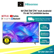 Hisense TV 50" / 55" / 65" / 75'' Inch Android TV 4K UHD HDR TV | A6500K Series 电视机 Televisyen Television