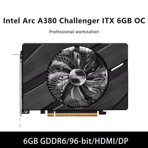 Intel Arc A380 Challenger ITX 6GB OC 6GB GDDR6 96-bit graphics card Support PCI-E HDMI DP 4.0 8-pin 
