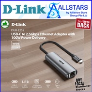 DLINK / D-Link DUB-E255 USB-C to 2.5G Ethernet Adapter with Power Delivery (Warranty 1year with Dlin