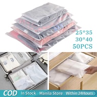 50Pcs Frosted Zipper Packaging Bags Zipper Apparel Bag for Shirts, Socks, Underwear