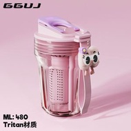 塑膠水杯 兒童水杯 塑膠茶杯 水杯 塑膠茶水分離杯 雙飲口杯 吸管杯平行進口