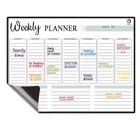 Erasable Fridge Calendar Magnet Whiteboard Monthly Weekly Planner