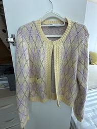 Zara 菱格紋針織外套