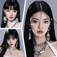 Purple Lightning Makeup Face Tattoo Stickers Festival Cosplay Face Tattoo Demon Party Hunter Q1C4