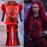 Halloween Descendent 4 movie the same three-piece children's dress girls red stage performance costu