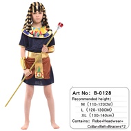 Child Ancient Egyptian King Pharaoh Cosplay Kids Fancy Dress Historical Theme Party Costume