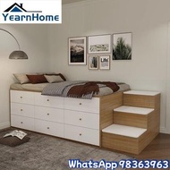 bed 床架 高箱床 【包送貨 Free Delivery】收納床 梯櫃 儲物床 榻榻米 單人床 雙人床架 床 抽屜床 Queen size King size storage bed YHC-021