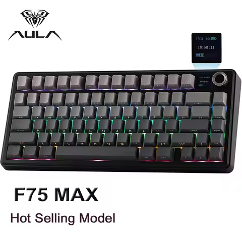 AULA F75 MAX 75% Gaming Mechanical Keyboard 2.4G Wireless/Bluetooth/Wired 81 Keys Hot-Swap RGB Offic