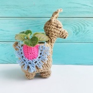 美洲駝花盆、花花盆、黃麻花盆