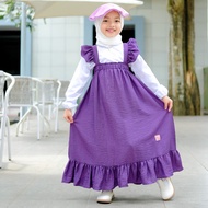 Rania-Gamis Anak Perempuan Overall Usia 3-10 Tahun/Bahan Polo Linen.