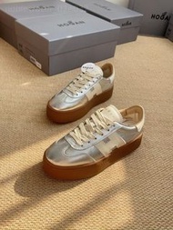 Hogan 厚底餅干鞋 銀色奶白H