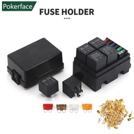 POKERFACE 4 Relay Holder Free Combination Auto For Car Truck 6Way Fuse Holder Circuit Standard Fuse 