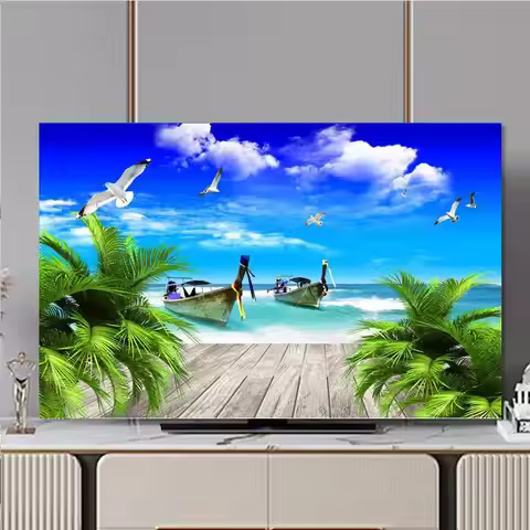 New TV Dustproof Cover 32-75 inch Hanging LCD TV Monitor Cover Monitor Screen Home Television Decora