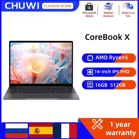 CHUWI CoreBook X Gaming Laptop 14 inch 2K IPS Screen AMD Ryzen5 16GB DDR4 RAM 512GB SSD Windows 11 W