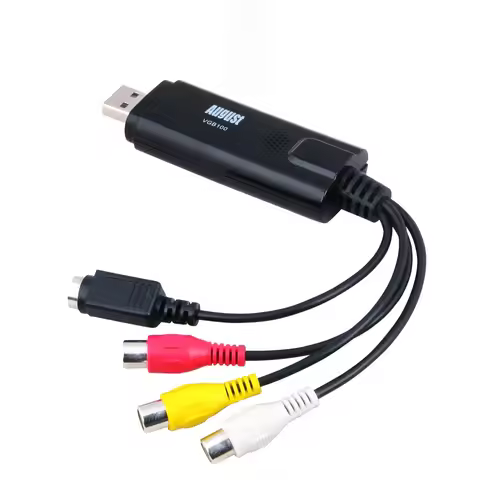 August VGB100 External USB2.0 Video Capture Card Transfer VHS Home Videos to PC/Capture Xbox 360/S-V