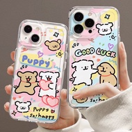 Cartoon Couple Line Puppy Samsung A33 A34 A42 S21 S22 S23 S24 FE Note20 ultra Phone Case Protective