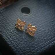 【老飾品/西洋老件】VINTAGE AVON 條紋小花古著針式耳環