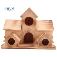 Bird House Bird House Outside for Outside Hanging, 6 Hole Handmade Natural Bird House