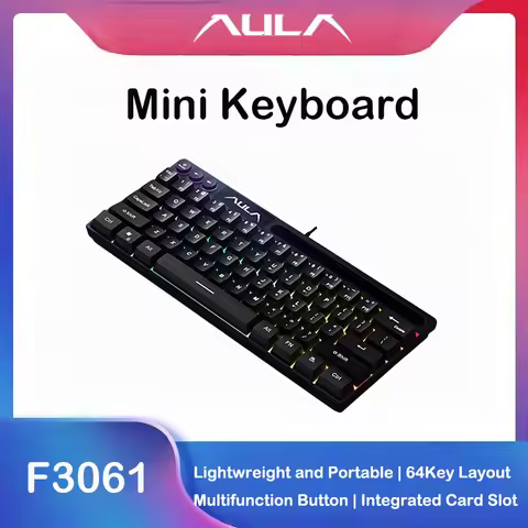 AULA F3061 Wired Keyboard mini Keyboard Office and Home RGB Backlit Keyboard Desktop Computer Laptop