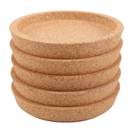 5 Pcs Cork Coaster for Beverage Coasters Heat-Resistant Water Reusable Natural Round Coasters for Re